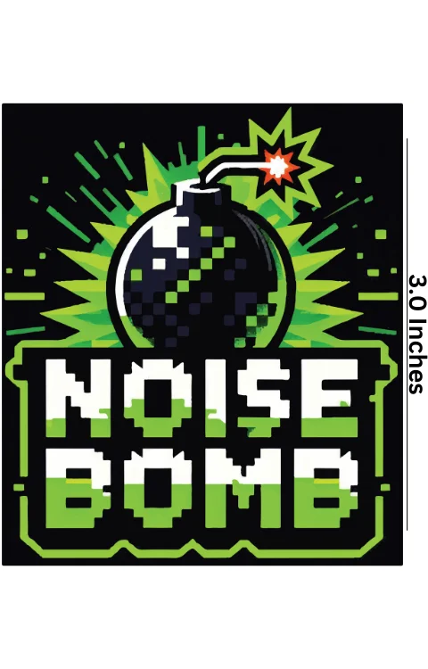 Noise Bomb Universal Sticker | Printed In Premium Gloss Vinyl With FPF(Fade Protection Film), Water Proof, Precut Sticker, Pack Of 1